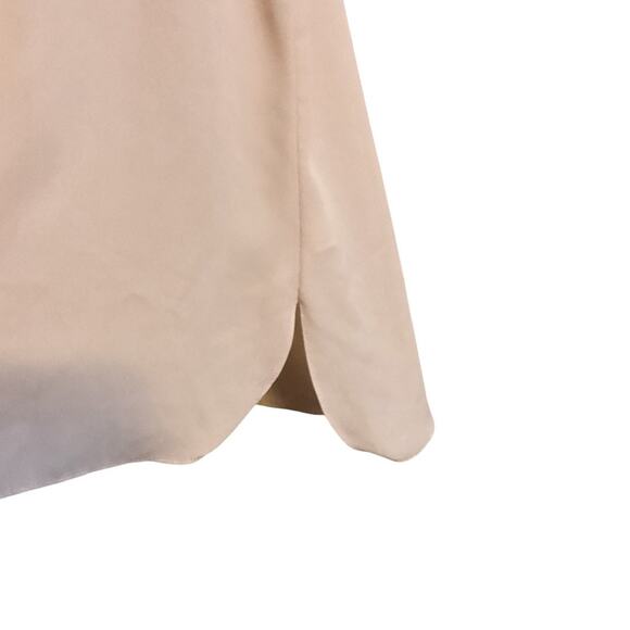 Vince Camuto Pleated V-Neck Sleeveless Beige Blouse Top Hi Low Women’s Sz S-READ - Picture 6 of 8